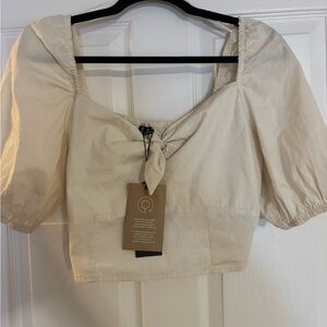 Vero Moda Woven Organic Cotton Crop Top